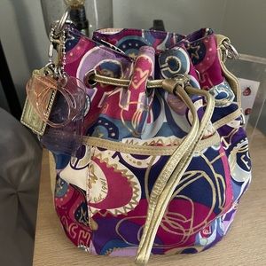 Coach Poppy bucket bag, Vintage, multi color